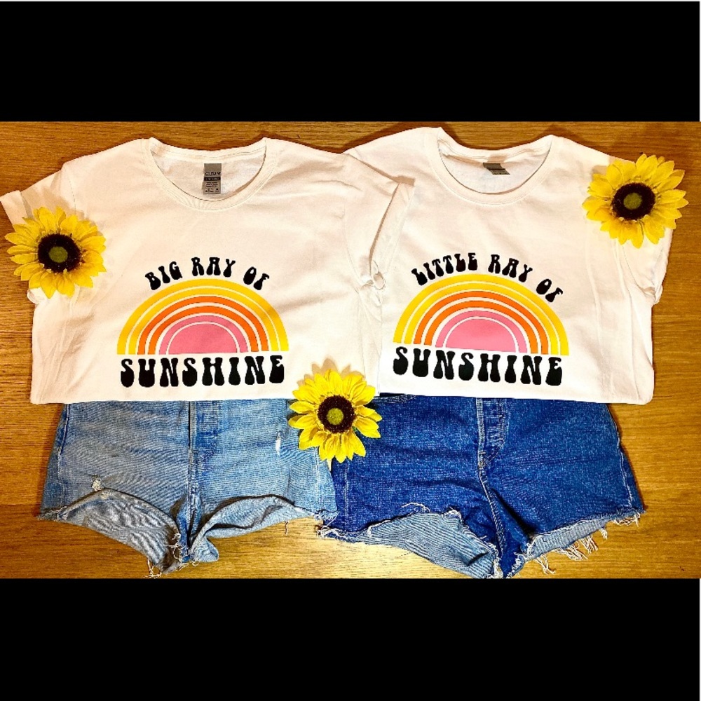Big Little Reveal Ray of Sunshine shirt set